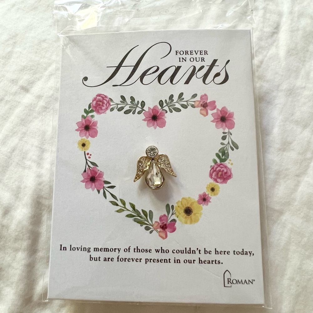 Angel 18K Gold Plated Brooch / Pin with Crystals